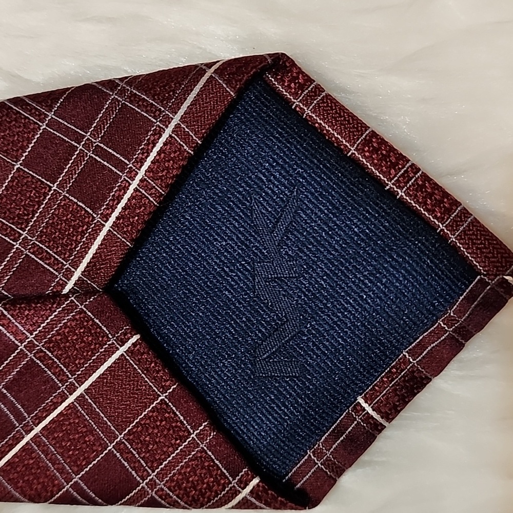 Michael Kors Men's Dark Purple Checkered Tie Brand New - Picture 5 of 7